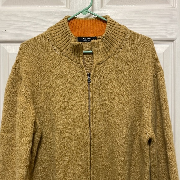 Luca Nobili | Full Zip |Made in Italy |Wool Blend | Tan |Cardigan Sweater|Size L - Picture 2 of 11